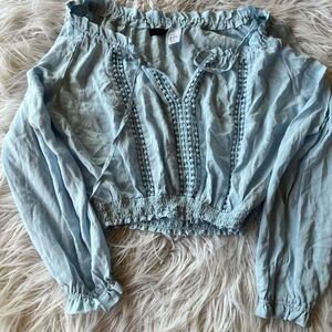 Blue Crop Top divided